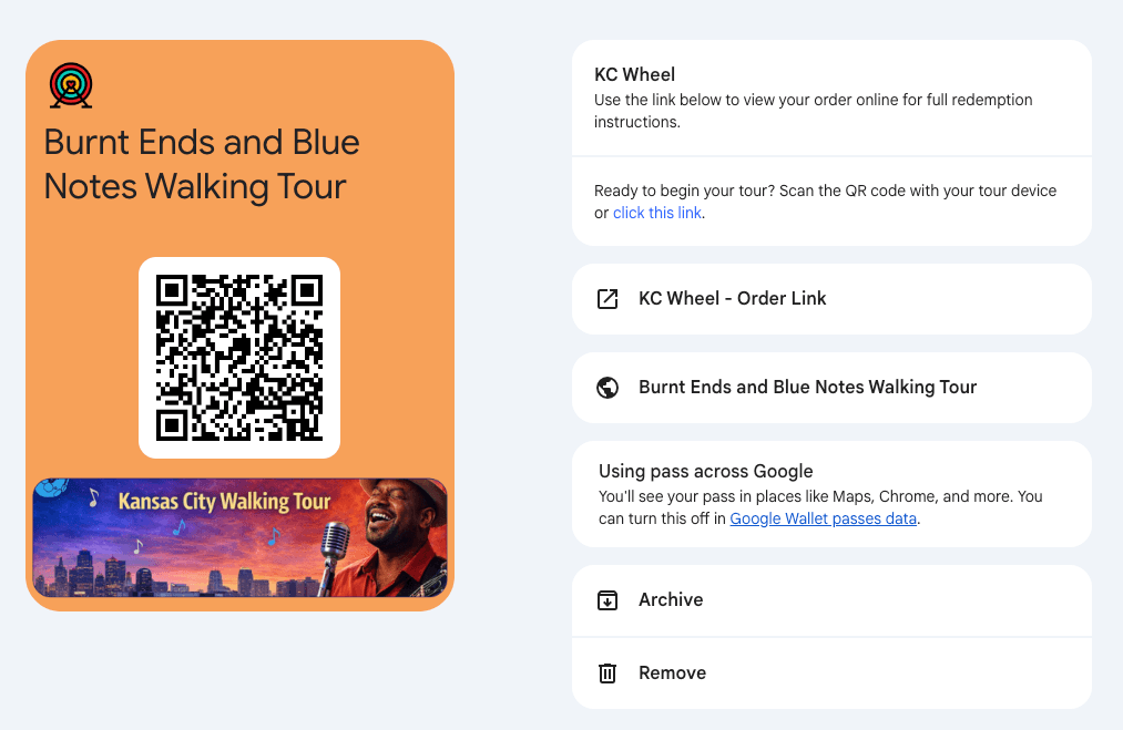 Google Wallet example
